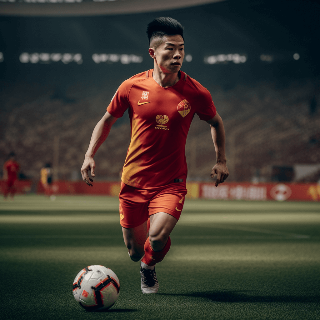 bill9603180481_Li_Gangren_footballer_playing_football_in_arena_732272ee-0dbf-4bc3-916e-efa0b4d4764b.png